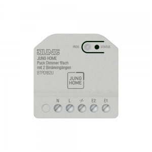 JUNG HOME Puck dimmer, 1-kan + 2 binäringångar